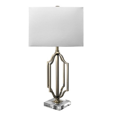 nuLOOM Irving Brass Metal  32" Table Lamp Lighting - Antique Brass 32" H x 15" W x 15" D