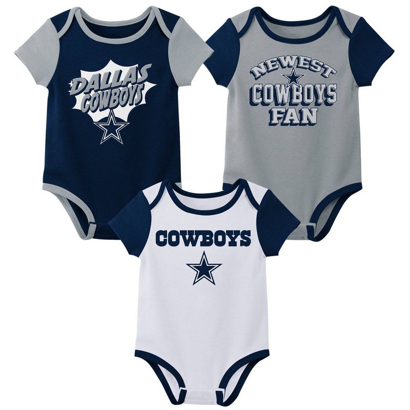 NFL Dallas Cowboys Infant Boys&#39; 3pk Bodysuit, 1 of 5