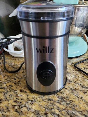 Willz 1.7 oz. Silver Stainless Steel Blade Electric Coffee Grinder