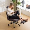 VINGLI Criss Cross Office Chair,PU Leather Computer Chair,Dual-Use with/no Wheels,Lumbar Support Desk Chair,360 Degree Swivel Chairl, Expresso - 2 of 4