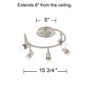 Pro Track 5-Head LED Ceiling Track Light Fixture Kit GU10 Directional Silver Brushed Nickel Finish Metal Industrial Spiral Kitchen 15 3/4" Wide - 4 of 4