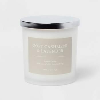 2-Wick 19.75oz Lidded Milky Glass Jar Soft Cashmere and Lavender Candle - Threshold™