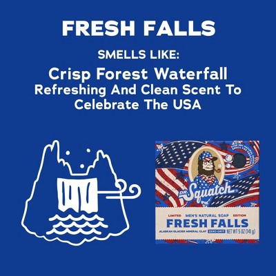 DR. SQUATCH Men's All Natural Bar Soap - Fresh Falls Americana Reskin - 5oz