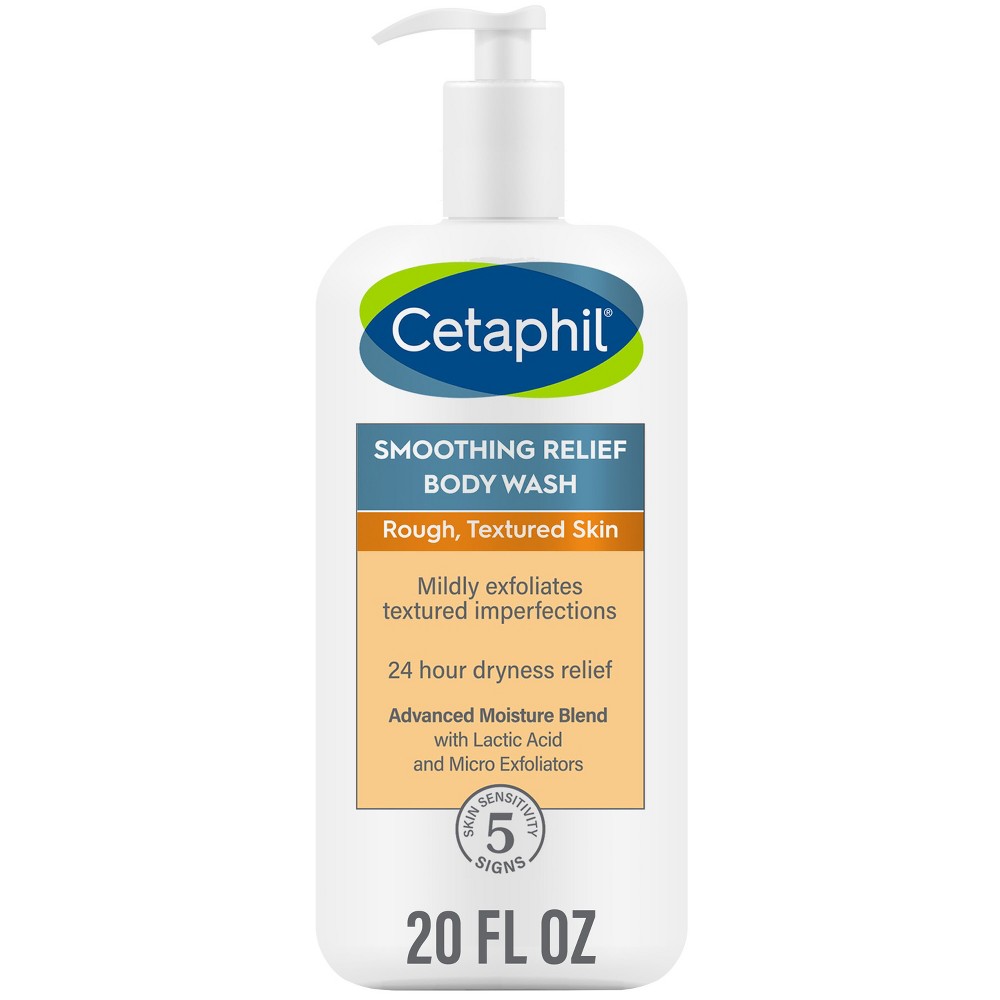 Photos - Shower Gel Cetaphil Smoothing Relief Exfoliating Body Wash - 20 fl oz 