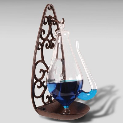 11" Weather Glass Filigree Holder Brown - Esschert Design