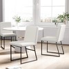 Vipbear 15.6"Hight Dining Chairs Set of 2, Modren Upholstered Linen Fabric Chairs with Backrest and Adjustable Metal Legs,White/Brown - 2 of 4
