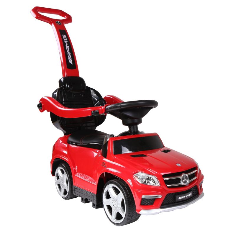 Best Ride On Cars Toddler 4-in-1 Mercedes Push Car Stroller Ride-On Toy with Horn Sounds, LED Lights, and Removable Handle, 1 of 7