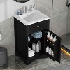 MAYEERTY 20" Bathroom Vanity with Sink Soft Closing Door Storage Rack Adjustable Shelf Black - 2 of 4