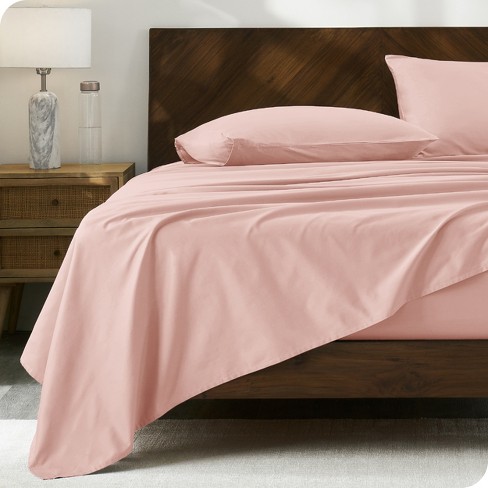 300 Thread Count Organic Cotton Percale Dusty Pink 4 Piece King Bed Sheet  Set By Bare Home : Target