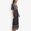Anna-Kaci Women's Bohemian V-Neck Maxi Dress Floral Print Short Sleeves - 4 of 4
