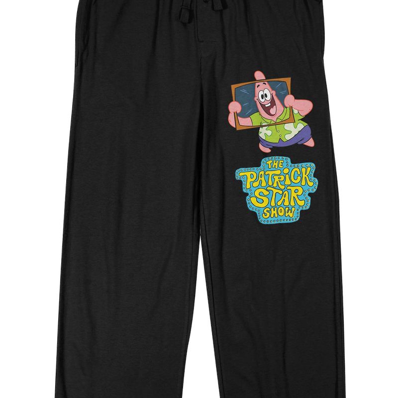 The Patrick Star Show Patrick & Logo Men's Black Sleep Pajama Pants, 2 of 4