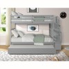 NicBex Twin over Twin Bunk Bed Pine Bed Frame with Twin Trundle, Storage Stair and Full Length Guardrail, Space Saving, No Box Spring Required, Gray - 2 of 4