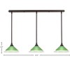 Toltec Lighting Any 3 - Light Chandelier in  Dark Granite with 10" Kiwi Green Crystal Shade - 2 of 2