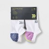Women's 10pk Cushioned Marled Heel/Toe No Show Socks - All In Motion™ White 4-10: Cotton Blend, Y-Heel Stitching - 2 of 3
