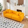89'' Teddy Velvet 3-Seater Sofa with 4 Pillows, Metal Legs and Solid Wood Frame with Deep Seats - 3 of 4