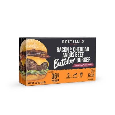 Rastelli's Angus Beef Bacon & Cheddar Butcher Burger - 2lbs/6ct