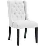 Baronet Tufted Vinyl Vegan Leather Dining Chair White - Modway