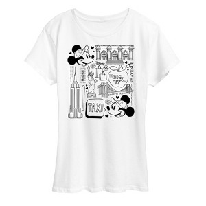 Women's - Disney - Mickey and Minnie Mouse New York The Big Apple Short Sleeve Graphic T-Shirt - 1 of 4