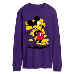 Men's - Disney - Sketchy Mickey Long Sleeve Graphic T-Shirt - 1 of 2