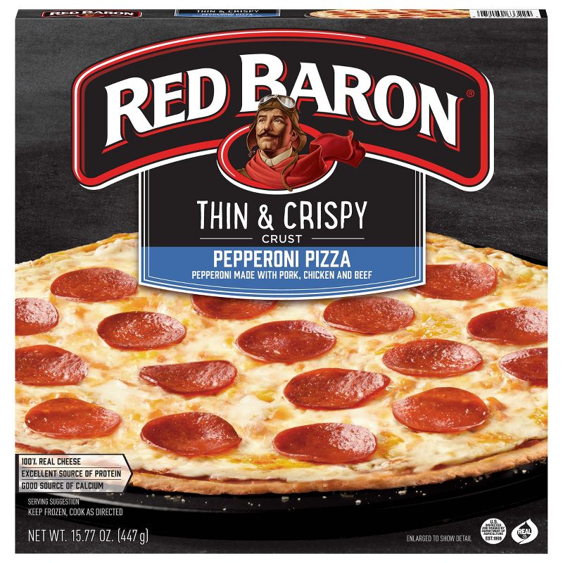 Red Baron Frozen Pizza Thin &#38; Crispy Pepperoni - 15.77oz, 1 of 12