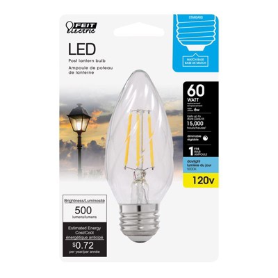 Feit Electric F15 E26 (Medium) LED Bulb Daylight 60 Watt Equivalence 1 pk
