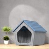 SEVOBAL Pet Crates and Houses Small Wooden Cat House Cozy Sturdy Easy Assembly No Tools Needed for Living Room Bedroom, Blue, 23.43"*22.64"*22.8" - 4 of 4