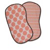 Bacati - Ikat Coral/Gray Dots/Stripes Muslin 4 pc set of Bibs & Burp Cloths Set - 3 of 4