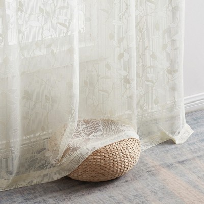 HLC.me Broadway Stripe Decorative Sheer Light Filtering Grommet Window Treatment Curtain Panels Bedroom Set Of 2 Panels