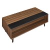 Vynxaria Lift-Top Coffee Table - Walnut & Black, Rectangular, Open Storage Compartment, Wooden Tapered Legs for Living Room - 4 of 4