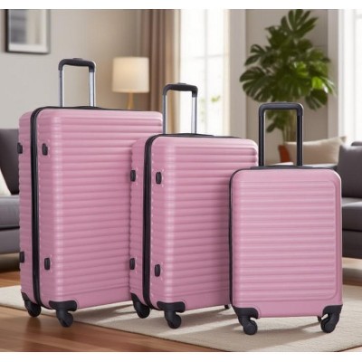 KTMBDW Luggage Sets 3 Piece (20", 24", 28"), ABS Lightweight Suitcase With Wheels and 2 Hooks, Spinner Wheels, TSA Lock