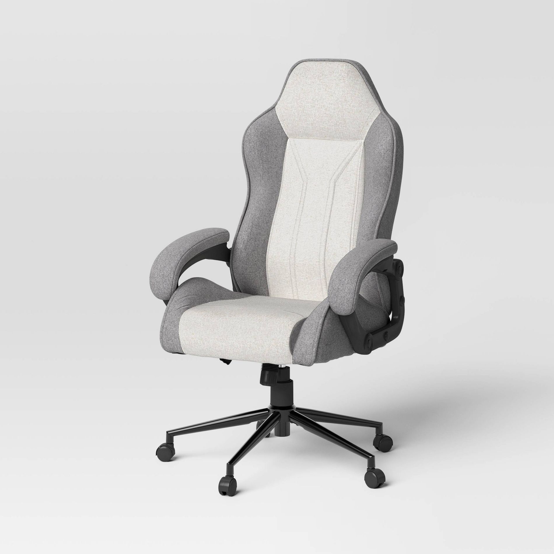 Swivel Dorm Gaming Chair Gray - Room Essentials™: Upholstered Computer Desk Chair, Adjustable, Fixed Arms