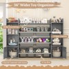Tangkula 56" Large Toy Storage Organizer 4-Tier Kids Cubby Shelf with 8 Removable Bins and Bookshelf - 4 of 4