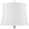 360 Lighting Jane Modern Table Lamps 25" High Set of 2 White Ceramic Softback Fabric Drum Shade for Bedroom Living Room Bedside Nightstand Office Home - 2 of 4