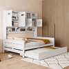TIRAMISUBEST Twin/Full Size Daybed With Twin Size Trundle and All-in-One Cabinet, Wooden Daybed Frame Sofa Bed with Open Storage Shelf - 3 of 4