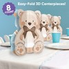 Big Dot of Happiness 8 Count Teddy Bear 3D Centerpiece Table Decorations, Freestanding We Can Bearly Wait Baby Shower or Birthday Party Centerpieces - 2 of 4
