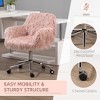 TiramisuBest Pink Faux Fur Swivel Vanity Chair, Adjustable Height, Wheels, 264lbs Capacity - 4 of 4