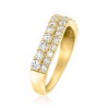 Ross-Simons 1.00 ct. t.w. Lab-Grown Diamond 2-Row Wave Ring in 18kt Gold Over Sterling - 3 of 4