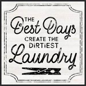 Amanti Art 30" x 30" Laundry Art I Best Days by Tara Reed Framed Canvas Wall Art Print: Modern Home Decor, Polystyrene Frame - 1 of 4