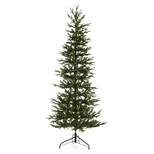National Tree Company Feel Real Montgomery 6-Foot Clear Prelit Slender Corner Christmas Tree with 200 White Lights and Metal Base, Easy Assembly