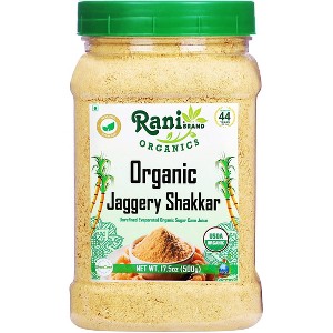 Organic Jaggery Shakkar - 17.5oz (1.1lbs) 500g - Rani Brand Authentic Indian Products - 1 of 4