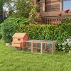 PawHut 145" Chicken Coop Large Chicken House Rabbit Hutch Wooden Poultry Cage Pen Garden & Backyard with Run & Inner Hen House Space - 3 of 4