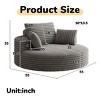 55'' Corduroy Chenille Swivel Sleeper Chair with Backrest Pillows for Living Room & Bedroom-Cuddlewood - 4 of 4