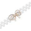 INSPIRE CHIC Women's Pearl Belt Crystal Rhinestone Retro Elastic Thin Waist Belt for Wedding Dress - 2 of 4