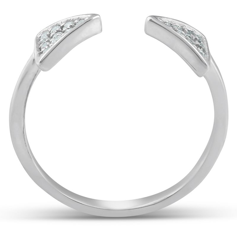 Pompeii3 1/5ct Diamond Ring Open Triangle Fashion Right Hand Split Band White Gold, 3 of 6