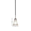 Toltec Lighting Paramount 1 - Light Pendant in  Matte Black/Brushed Nickel with 5.5" Fluted Frosted Crystal Shade - 2 of 2