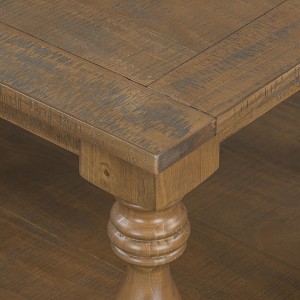 Damerin Vintage Pine Accent Coffee Tables With Vase Column Legs-Brown - 1 of 4