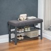 Shoe Bench, Storage Bench, Entryway Bench with Cushion, Shoe Shelf with Seat, Storage Organizer with Foam Padded Seat Linen - 4 of 4