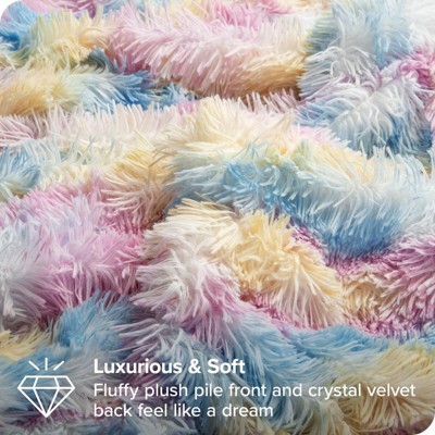 Multi Tie-Dye Twin/Twin XL Shaggy Faux Fur Duvet Cover