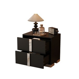 Dexmalle Elegant Nightstand with Metal Handle - 1 of 4