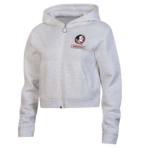 NCAA Florida State Seminoles Women s Gray Fleece Zip Hoodie L